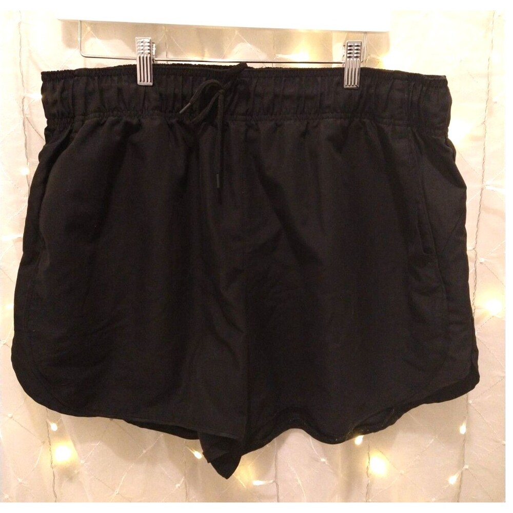 BCG WOMENS XL BLACK ATHLETIC SHORTS COMFORTABLE STRETCH SPORTY ACTIVE DRAWSTRING